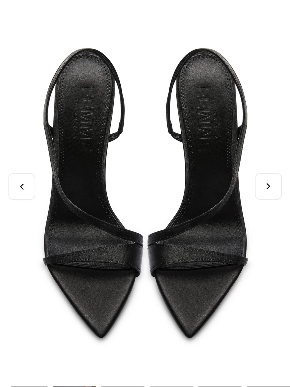 Femme Black Pointed Slingback Heels